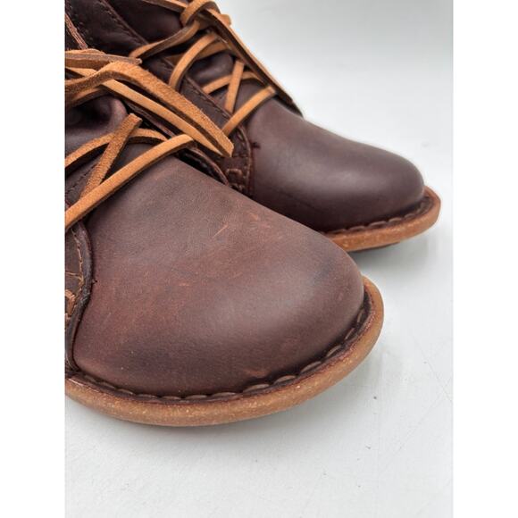 Børn TEMPLE F32523 Women's NEW Lace Up Leather Ankle Boots Brown US Size 6 NIB - Picture 2 of 11